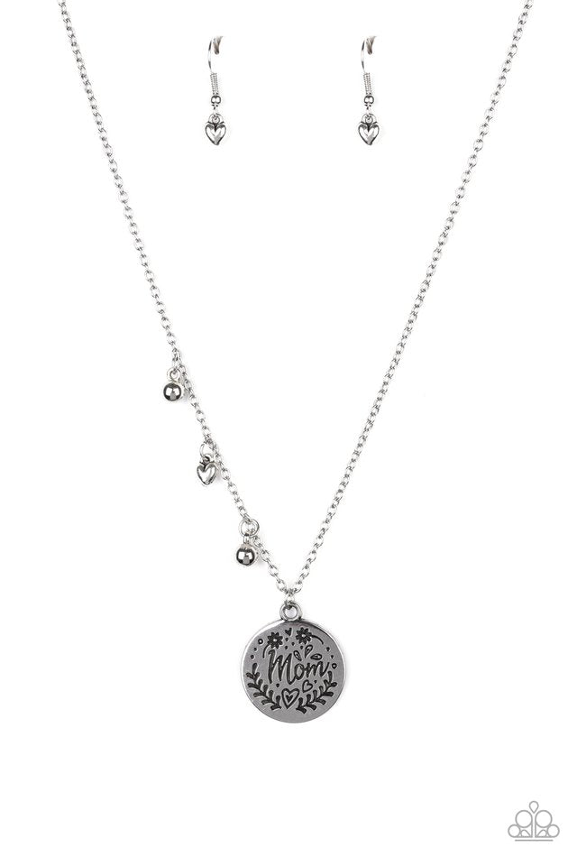 Mom Mantra - Silver - Paparazzi Necklace Image