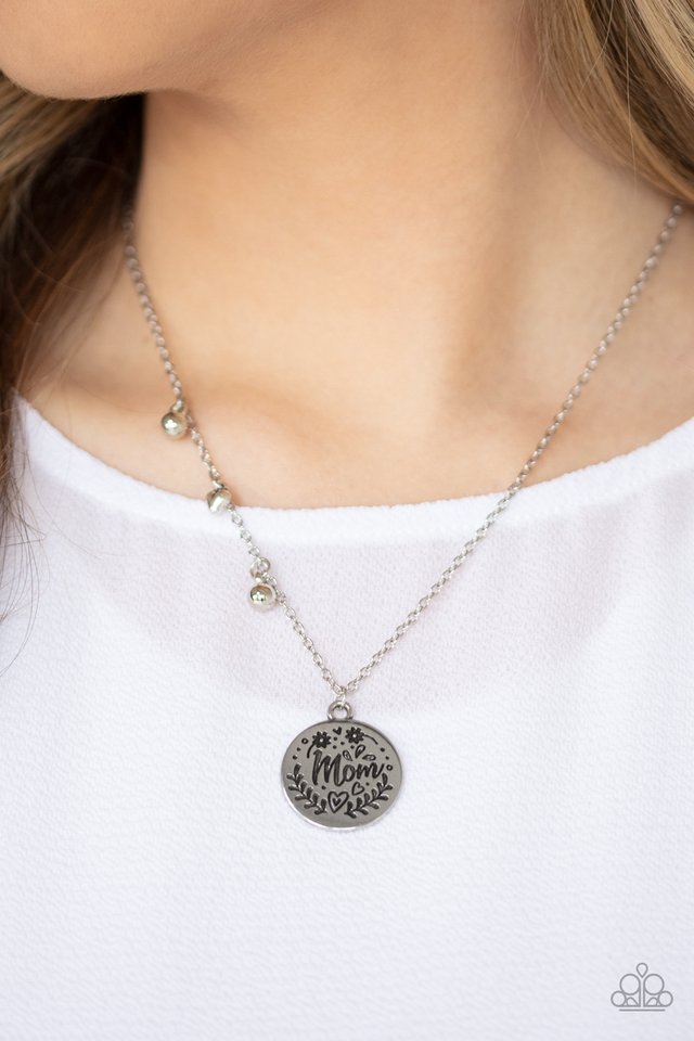 Mom Mantra - Silver - Paparazzi Necklace Image