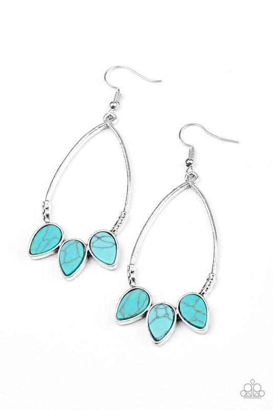 Fierce Frontier - Blue - Paparazzi Earring Image