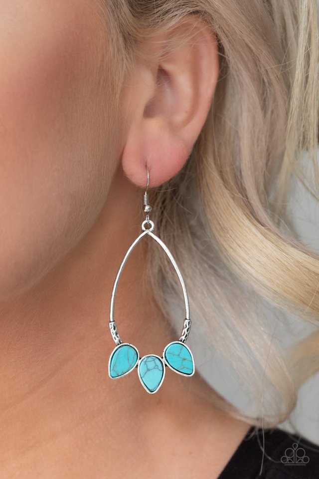 Fierce Frontier - Blue - Paparazzi Earring Image