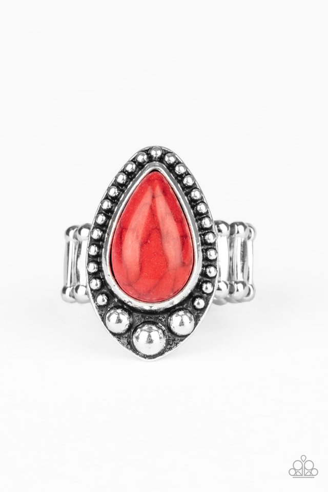 Backroad Bauble - Red - Paparazzi Ring Image