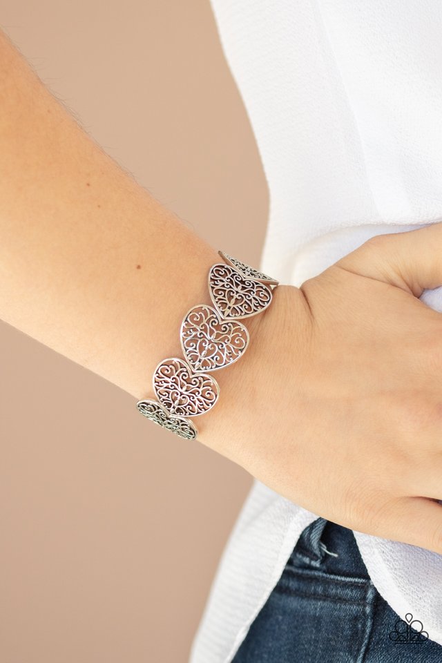 Keep Love In Your Heart - Silver - Paparazzi Bracelet Image