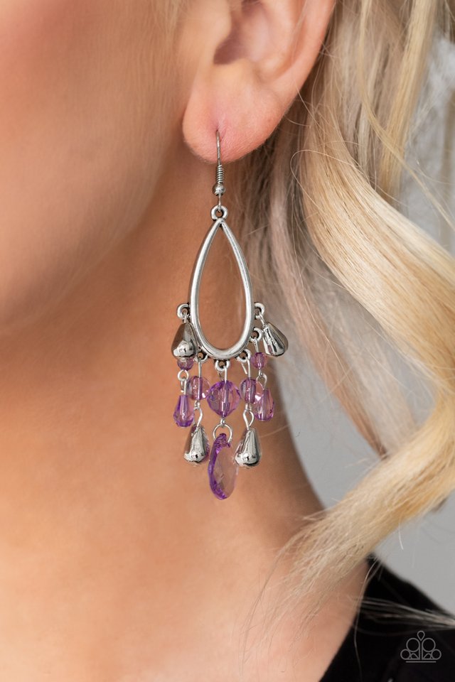 Summer Catch - Purple - Paparazzi Earring Image