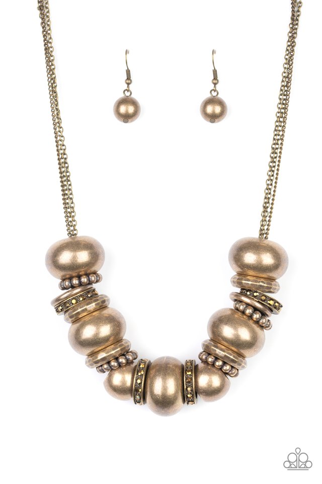 Only The Brave - Brass - Paparazzi Necklace Image