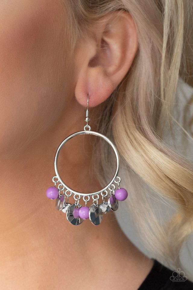 Chroma Chimes - Purple - Paparazzi Earring Image