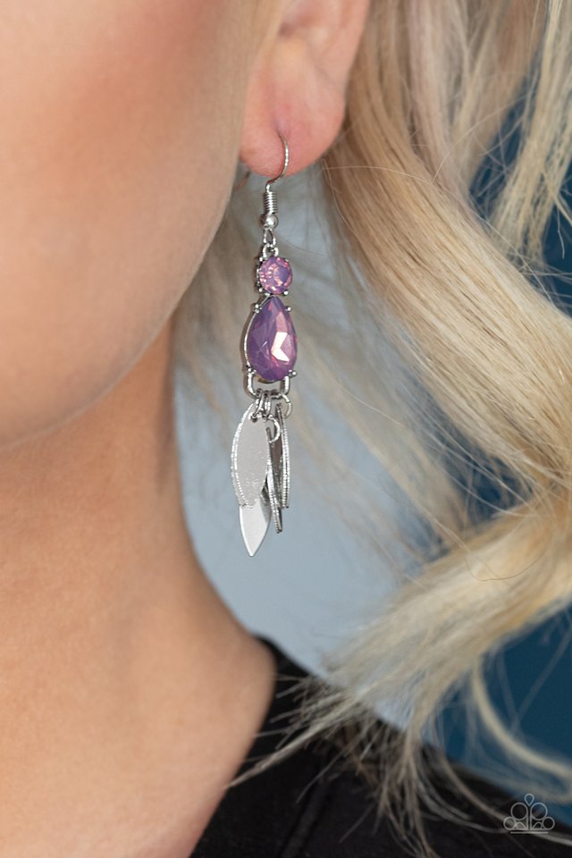 Tropical Tranquility - Purple - Paparazzi Earring Image