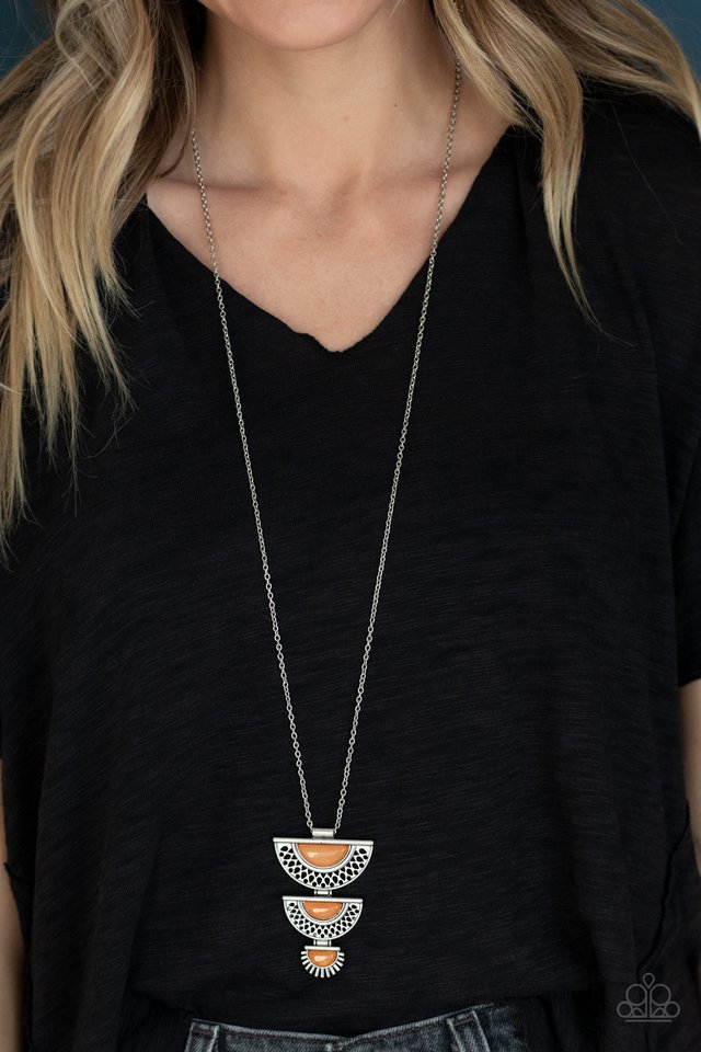 Serene Sheen - Orange - Paparazzi Necklace Image