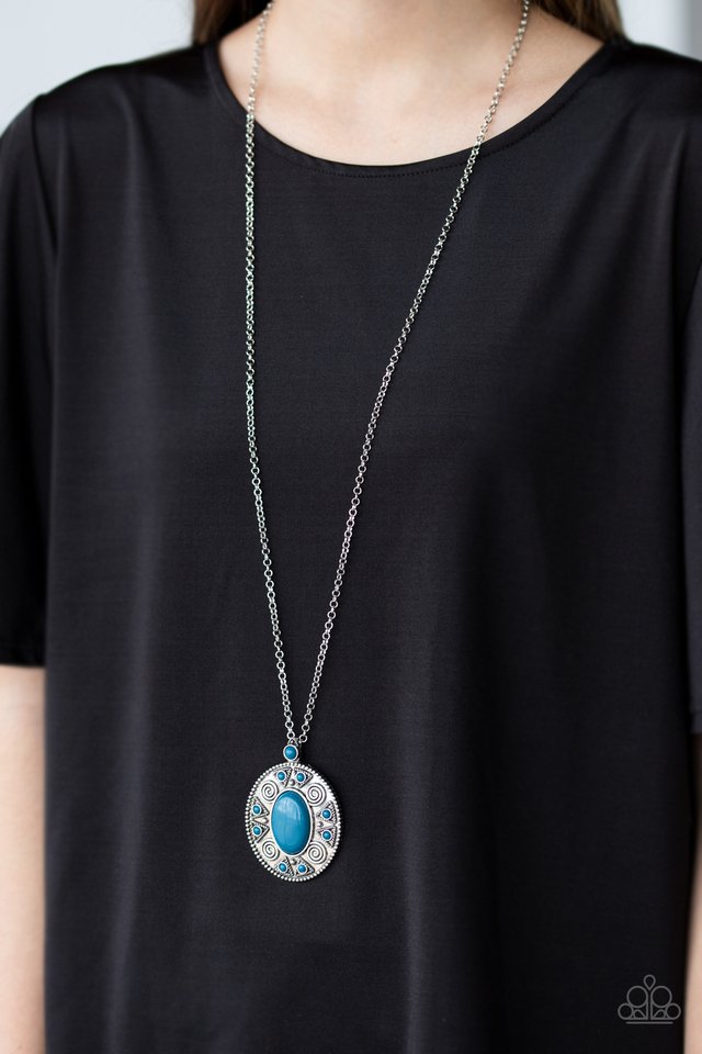 Sunset Sensation - Blue - Paparazzi Necklace Image