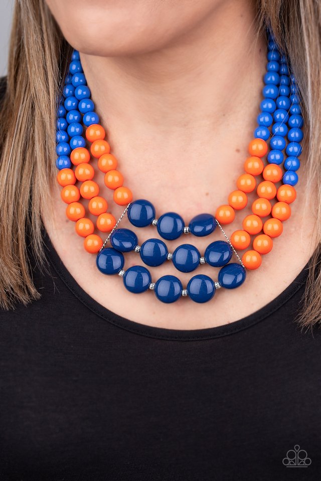 Beach Bauble - Blue - Paparazzi Necklace Image