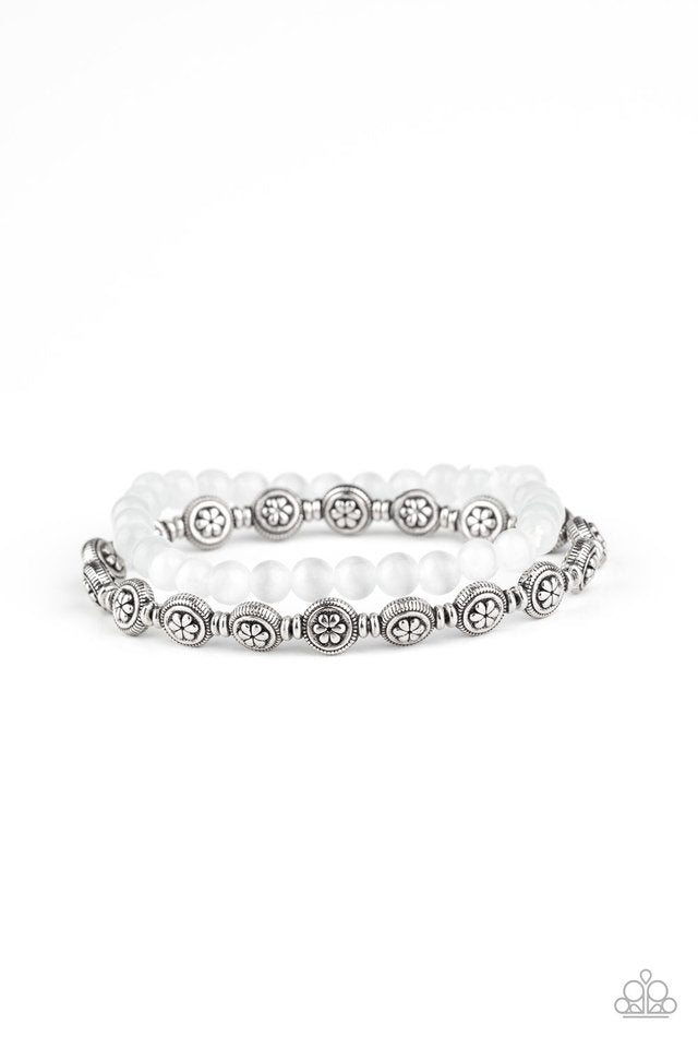 Dewy Dandelions - White - Paparazzi Bracelet Image