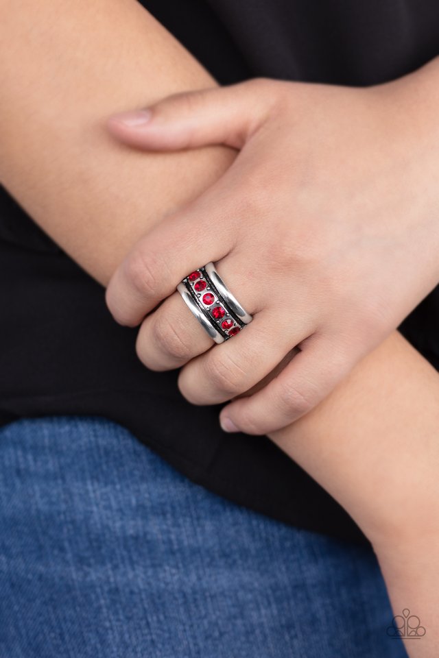 Dauntless Shine - Red - Paparazzi Ring Image