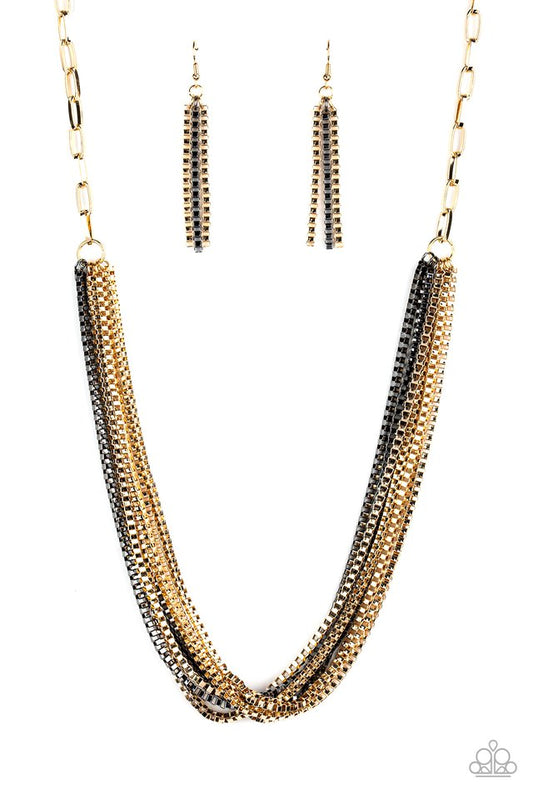 Beat Box Queen - Gold - Paparazzi Necklace Image
