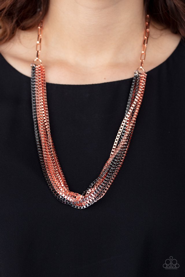 Beat Box Queen - Copper - Paparazzi Necklace Image