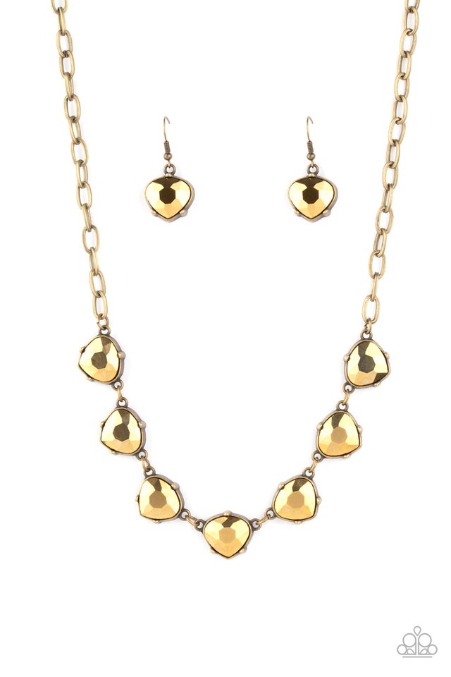 Star Quality Sparkle - Brass - Paparazzi Necklace Image