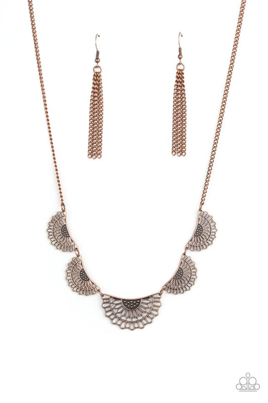 Fanned Out Fashion - Copper - Paparazzi Necklace Image