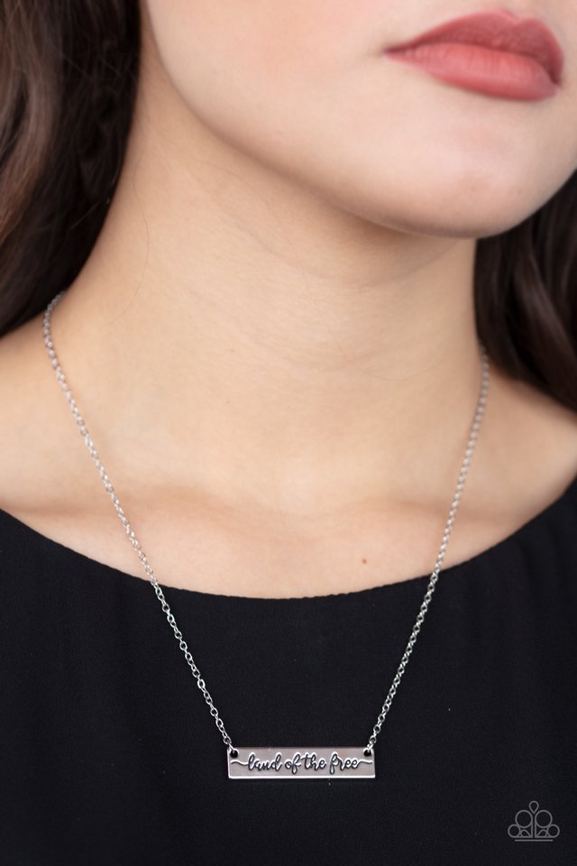 Land Of The Free - Silver - Paparazzi Necklace Image