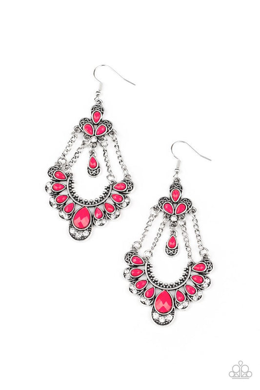 Unique Chic - Pink - Paparazzi Earring Image