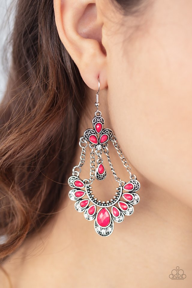 Unique Chic - Pink - Paparazzi Earring Image