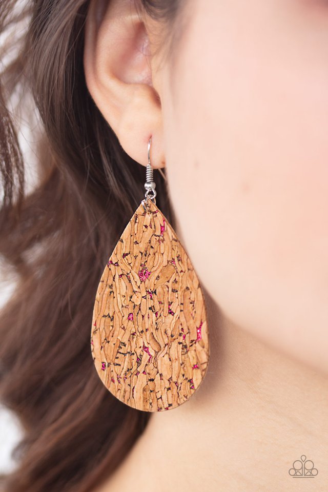 CORK It Over - Pink - Paparazzi Earring Image