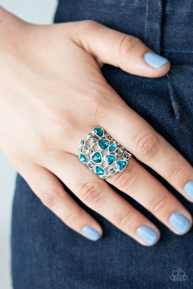 Glitter Flirt - Blue - Paparazzi Ring Image