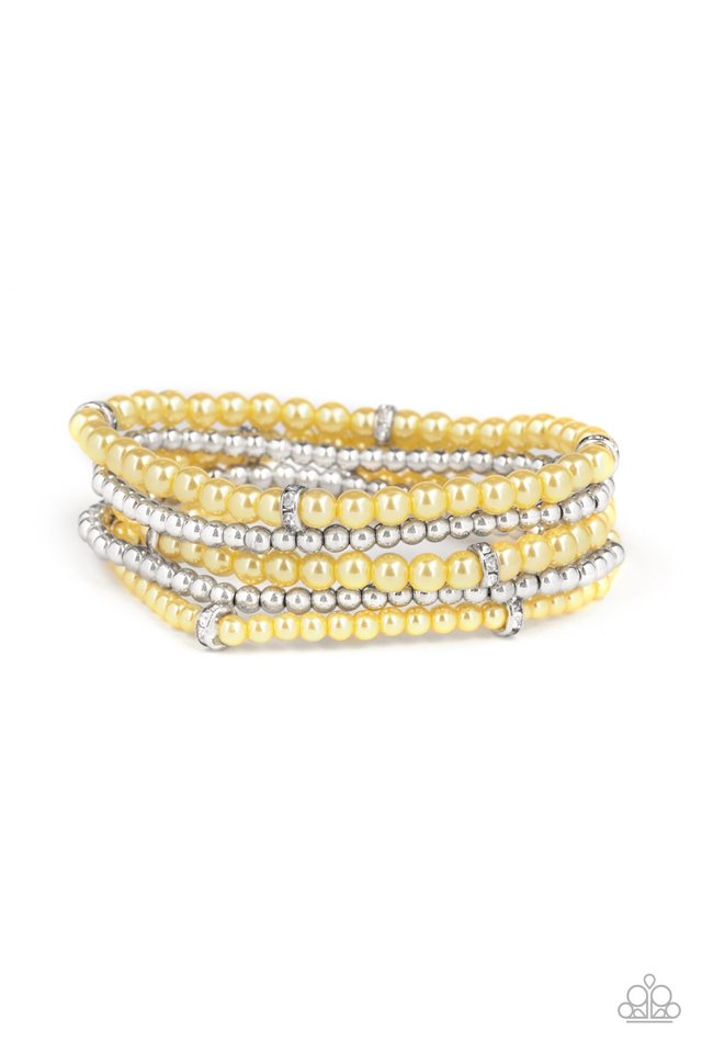 Fiercely Frosted - Yellow - Paparazzi Bracelet Image