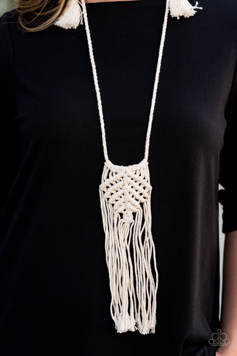 Paparazzi Necklace ~ Macrame Mantra - White