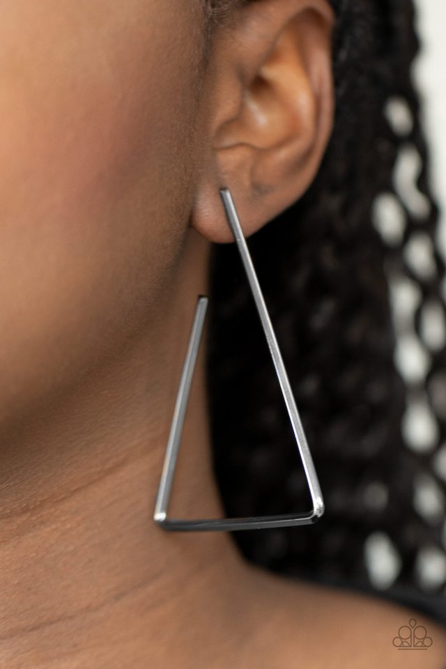 Go Ahead and TRI - Black - Paparazzi Earring Image