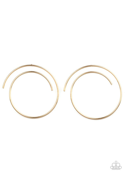 Vogue Vortex - Gold - Paparazzi Earring Image