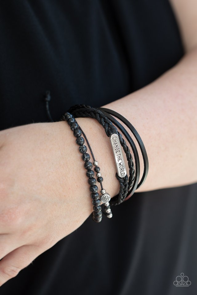Change The World - Black - Paparazzi Bracelet Image