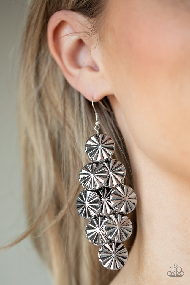 Star Spangled Shine - Silver - Paparazzi Earring Image