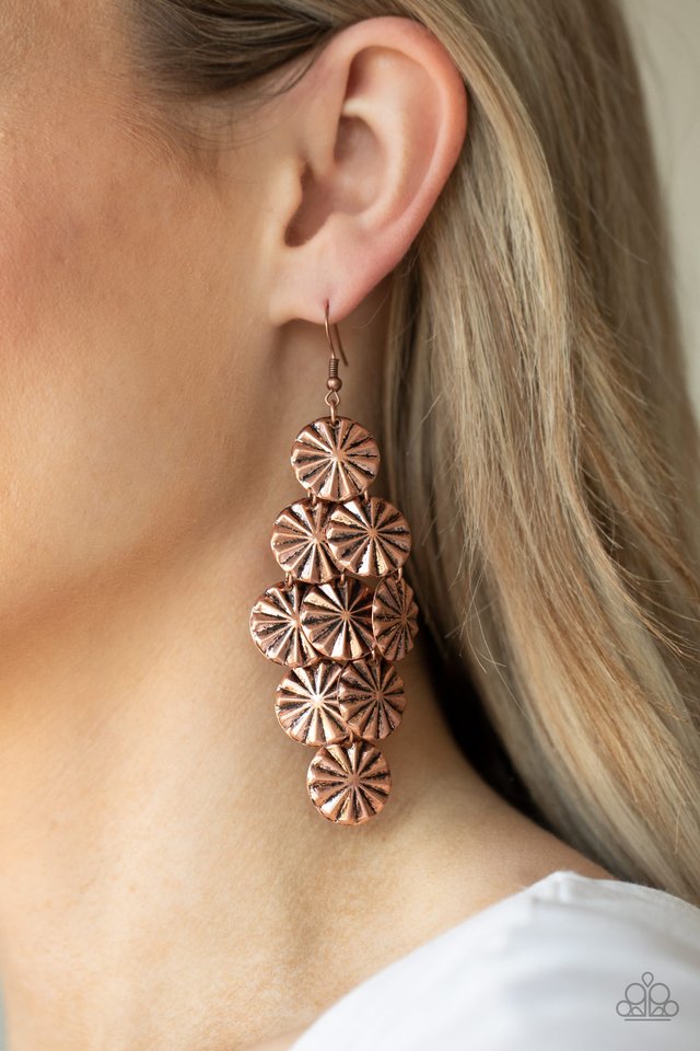 Star Spangled Shine - Copper - Paparazzi Earring Image