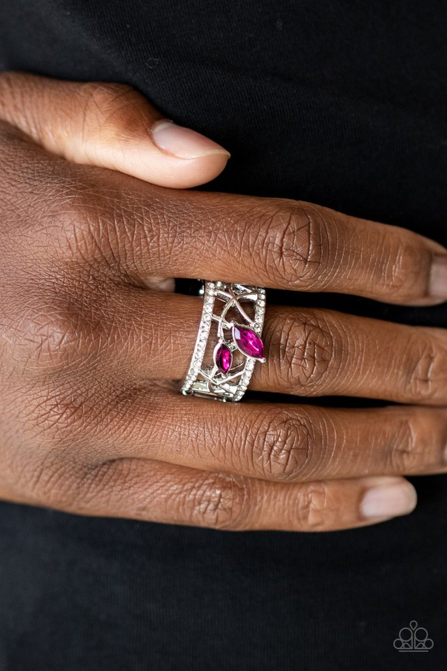 Tilted Twinkle - Pink - Paparazzi Ring Image