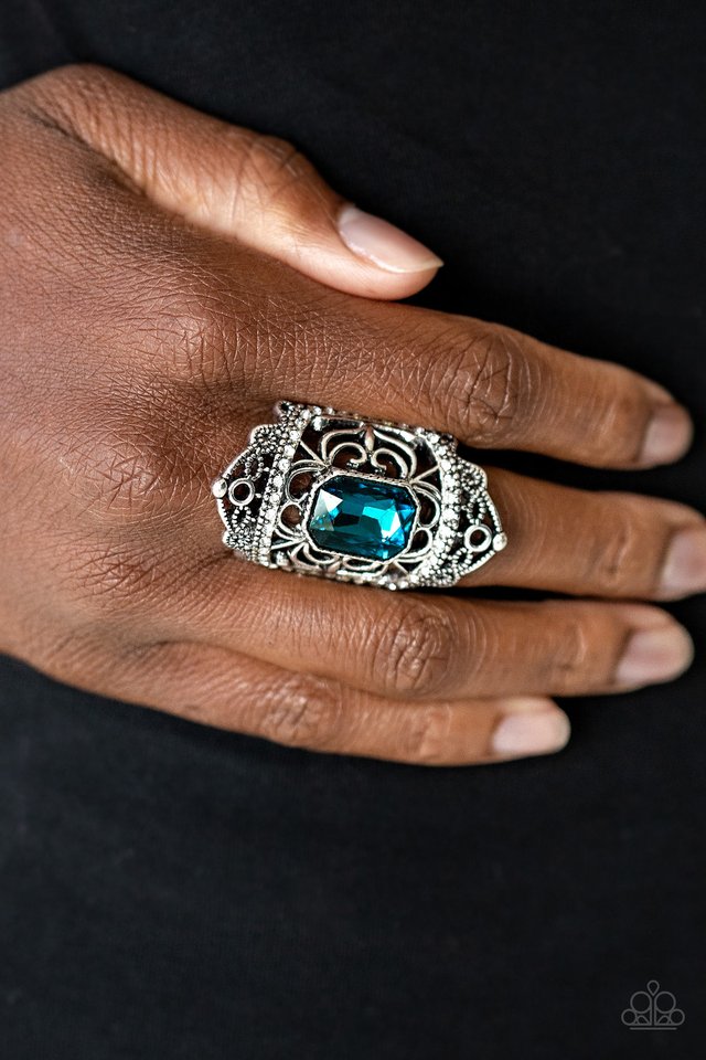 Undefinable Dazzle - Blue - Paparazzi Ring Image