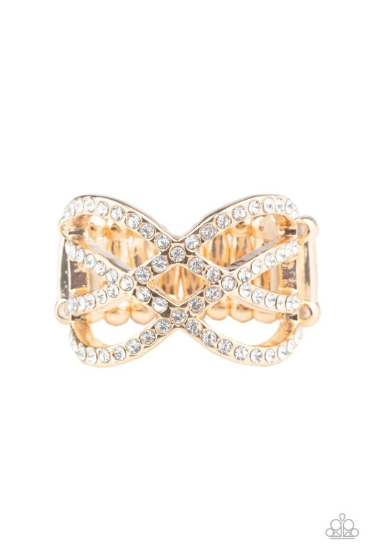 Cross Action Couture - Gold - Paparazzi Ring Image