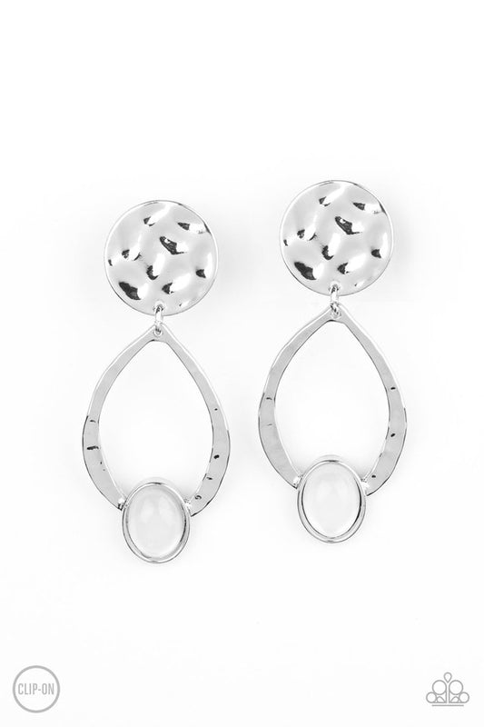 Opal Obsession - White - Paparazzi Earring Image