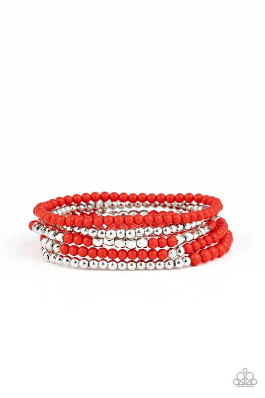 Stacked Showcase - Red - Paparazzi Bracelet Image