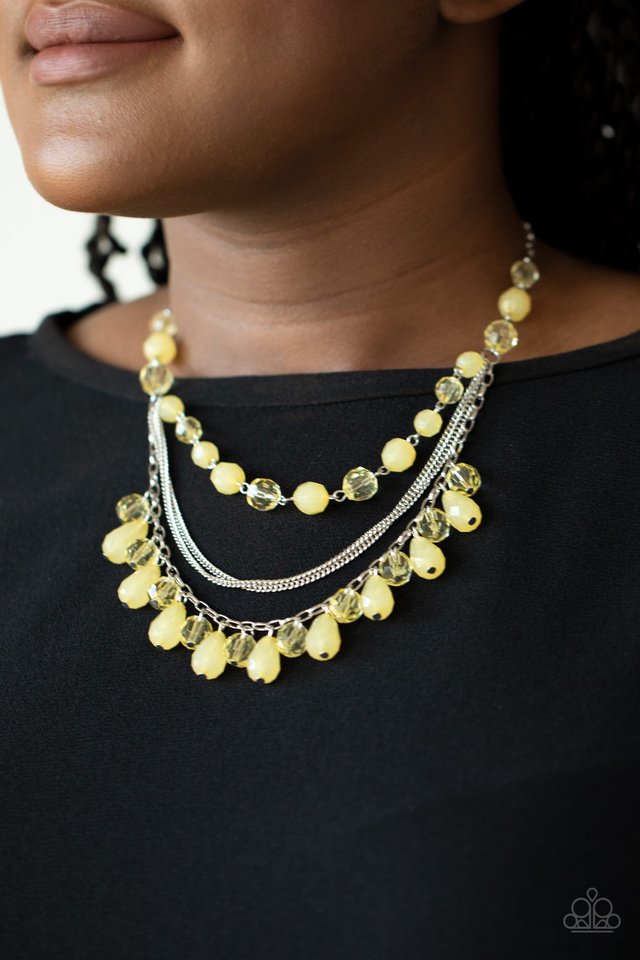 Awe-Inspiring Iridescence - Yellow - Paparazzi Necklace Image