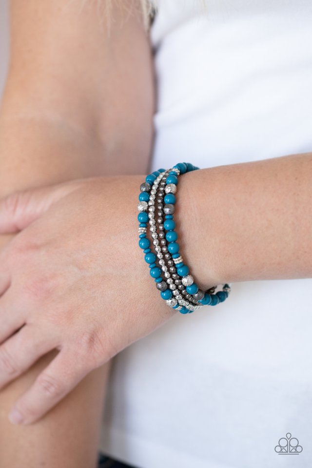 Stacked Style Maker - Blue - Paparazzi Bracelet Image