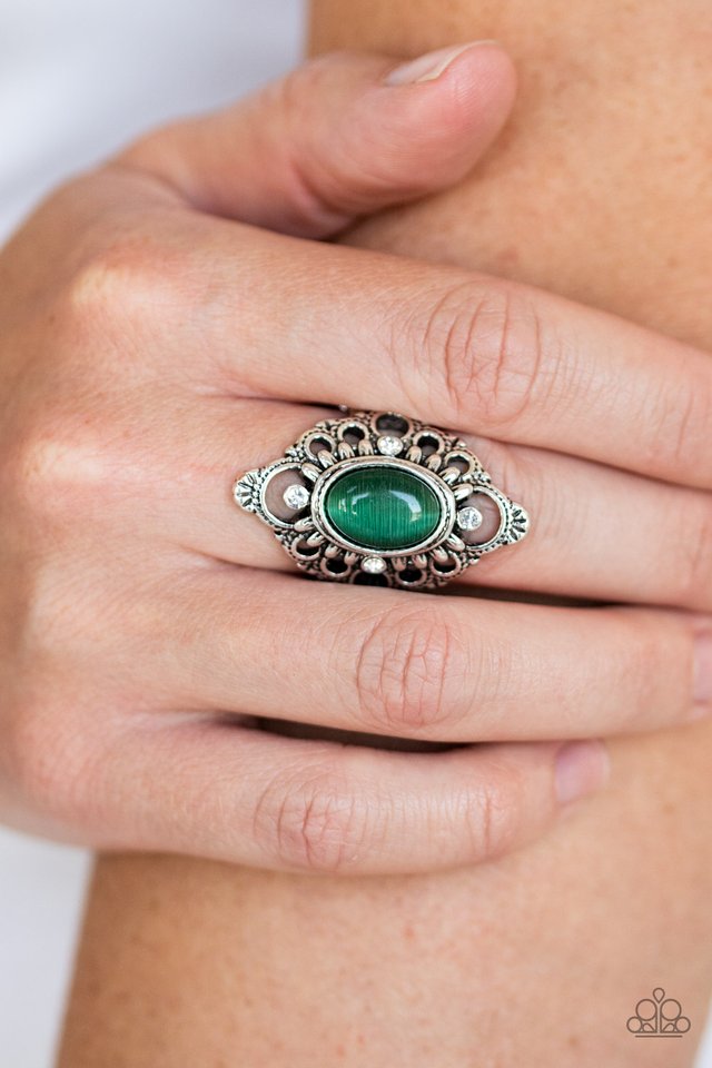 Elegantly Enchanted - Green - Paparazzi Ring Image