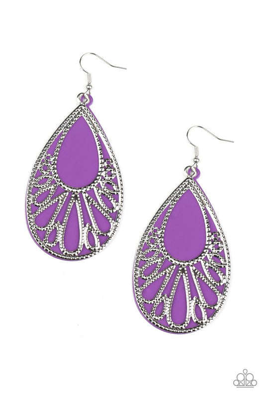 Loud and Proud - Purple - Paparazzi Earring Image