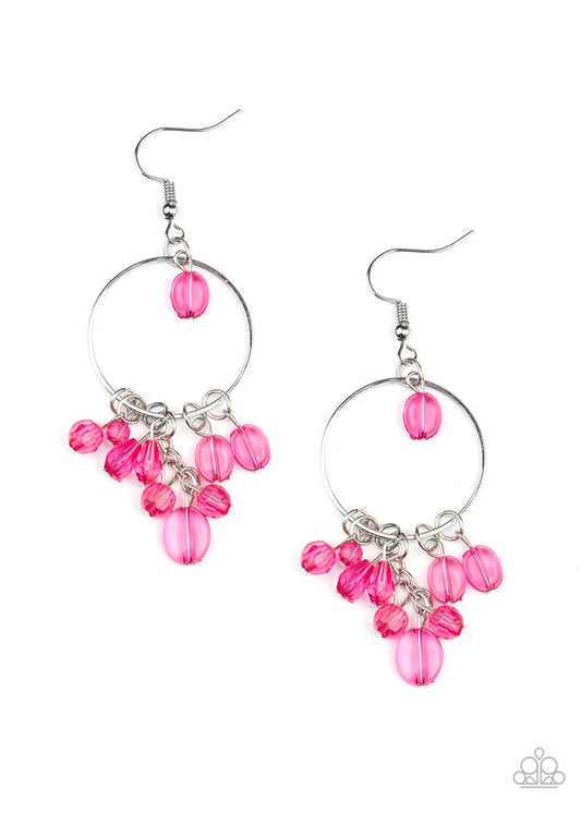Where The Sky Touches The Sea - Pink - Paparazzi Earring Image