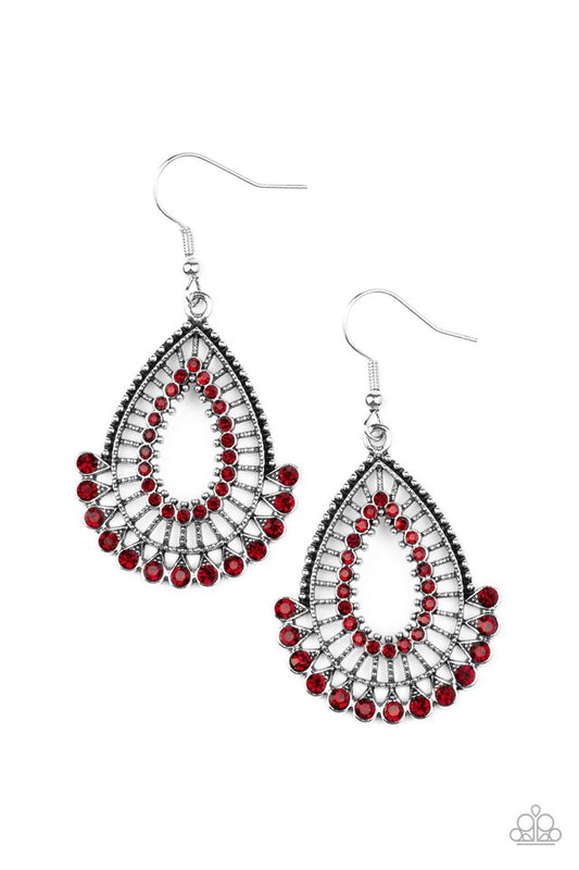 Castle Collection - Red - Paparazzi Earring Image