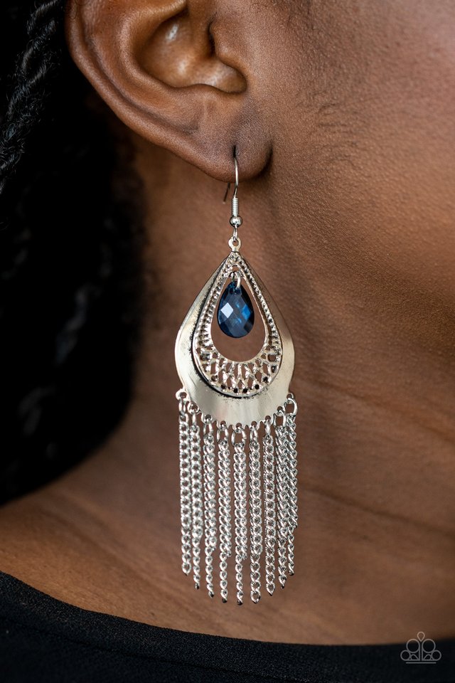 Scattered Storms - Blue - Paparazzi Earring Image