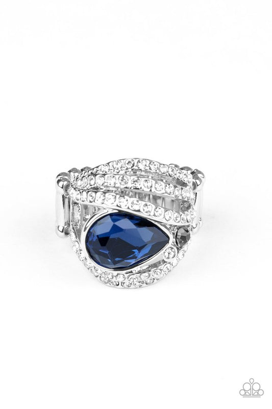 Stepping Up The Glam - Blue - Paparazzi Ring Image