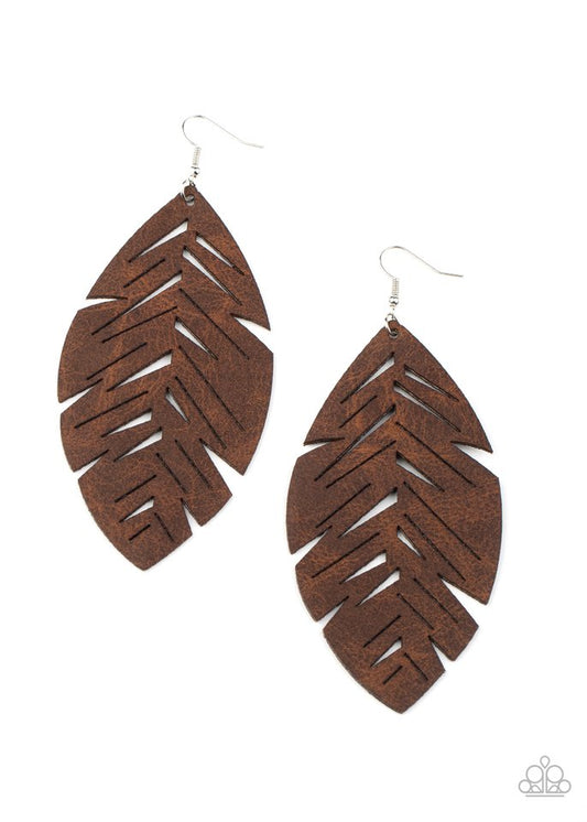 I Want To Fly - Brown - Paparazzi Earring Image