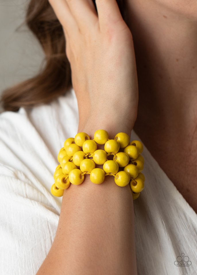 Tiki Tropicana - Yellow - Paparazzi Bracelet Image