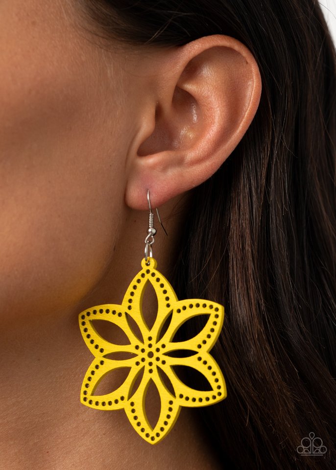 Bahama Blossoms - Yellow - Paparazzi Earring Image