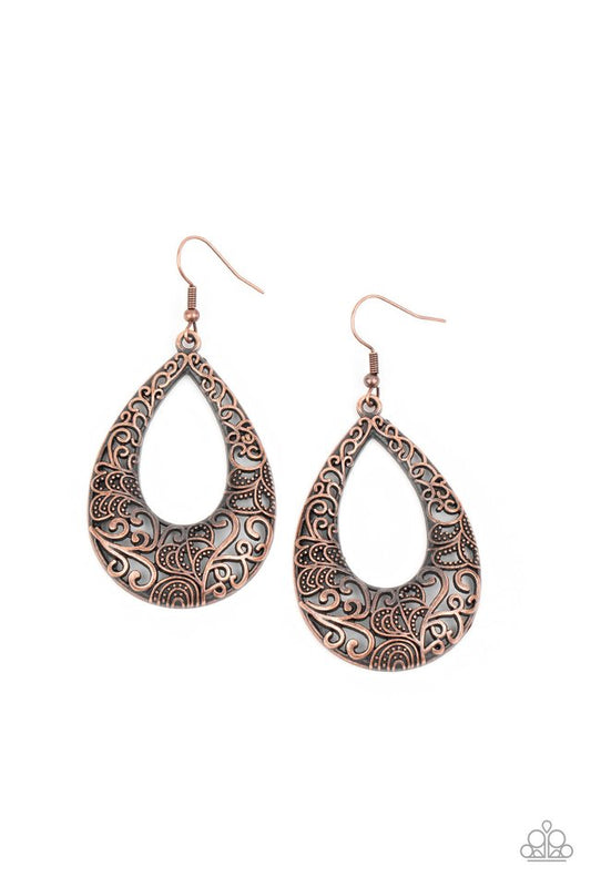 Get Into The GROVE - Copper - Paparazzi Earring Image