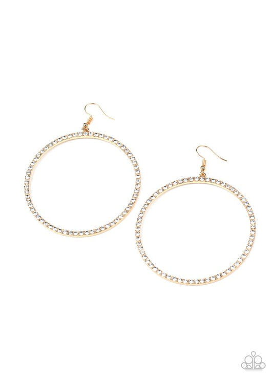 Wide Curves Ahead - Gold - Paparazzi Earring Image