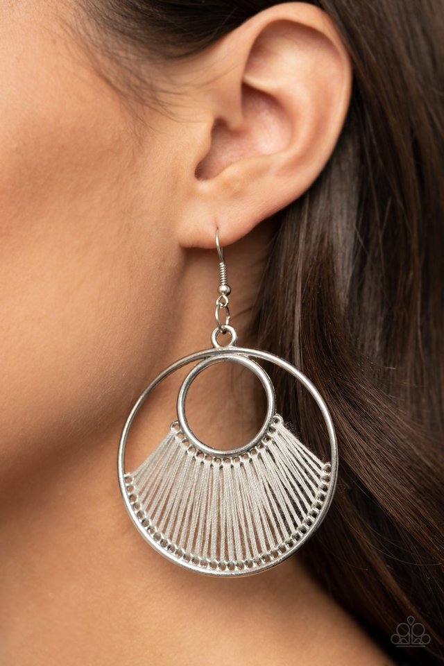 Really High-Strung - Silver - Paparazzi Earring Image